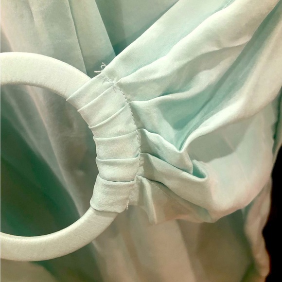 New VTG Sarah Taylor Collection Sea Foam Green Silk Mock Sarong Dress SZ 12 - Picture 2 of 7